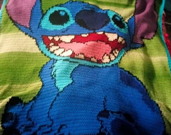 Patrón gráfico y escrito de Stitch - Tamaño Queen