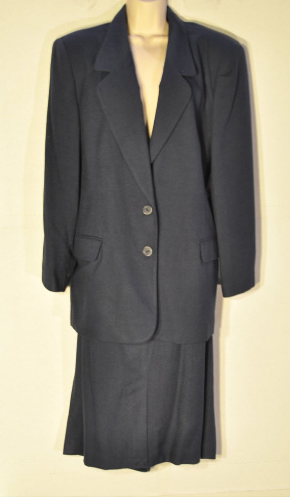 Womens Vintage Navy Suit - image 1