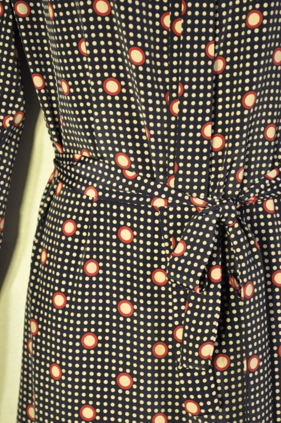 Women's Vintage Navy Polka Dot Dress - image 3