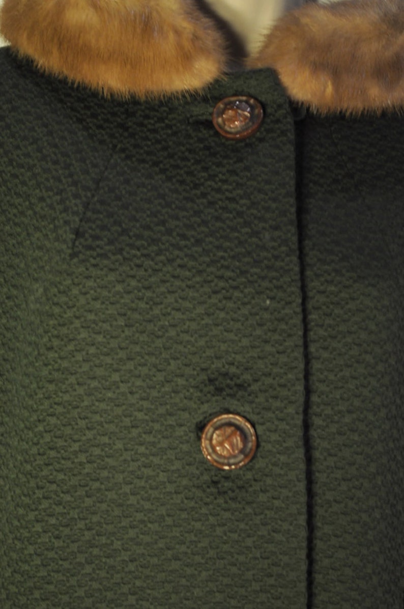 Women's Vintage Green Coat image 2