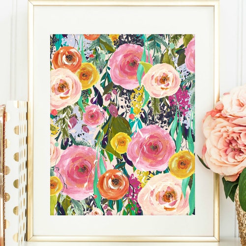 Floral Print Floral Art Prints Flower Printable Nursery Etsy