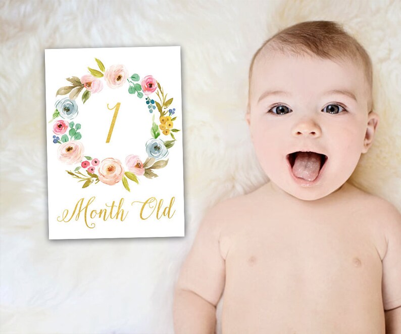 Baby Milestone Cards Baby Month Signs Monthly Baby Cards Etsy