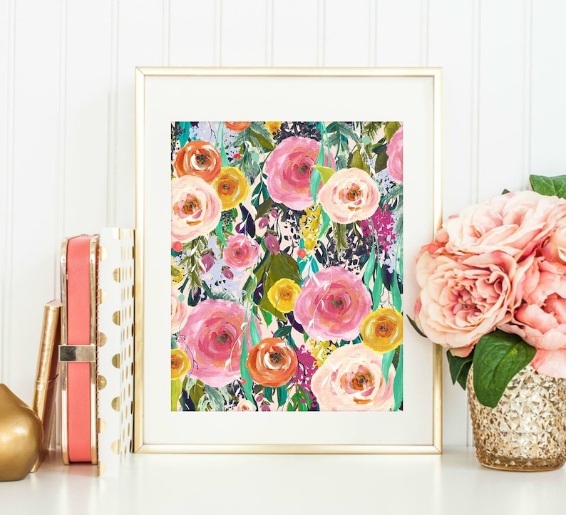 Floral Print Floral Art Prints Flower Printable Nursery Etsy