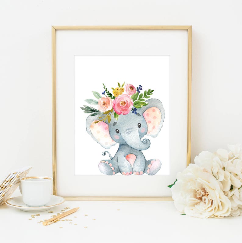 Elephant Print Nursery Elephant Decor Elephant Nursery Etsy