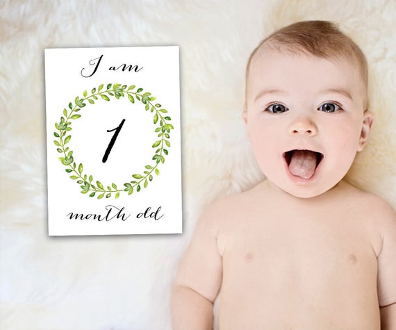 Bebe Jalon Mensuel Cartes Etape Bebe Mois Cartes Mensuel Etsy