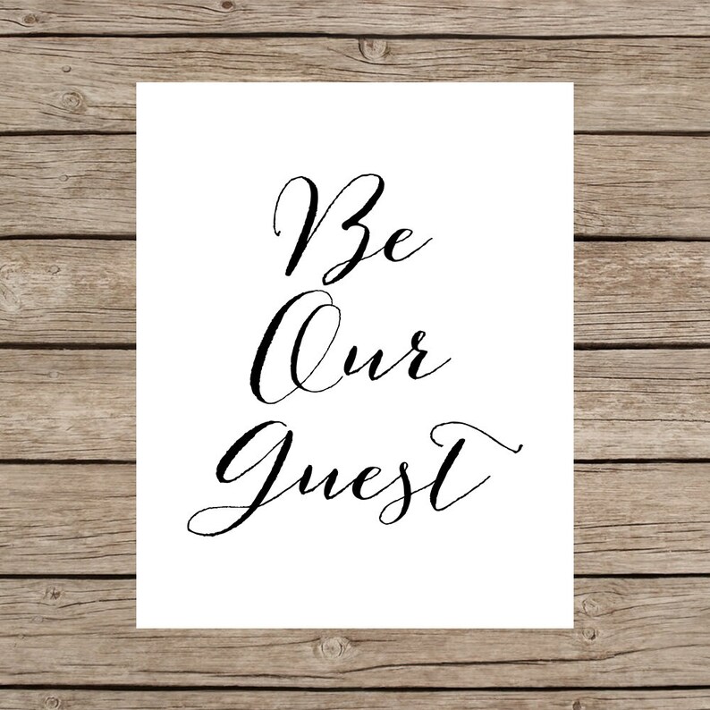 Be Our Guest Printable INSTANT DOWNLOAD Be Our Guest Sign - Etsy Canada
