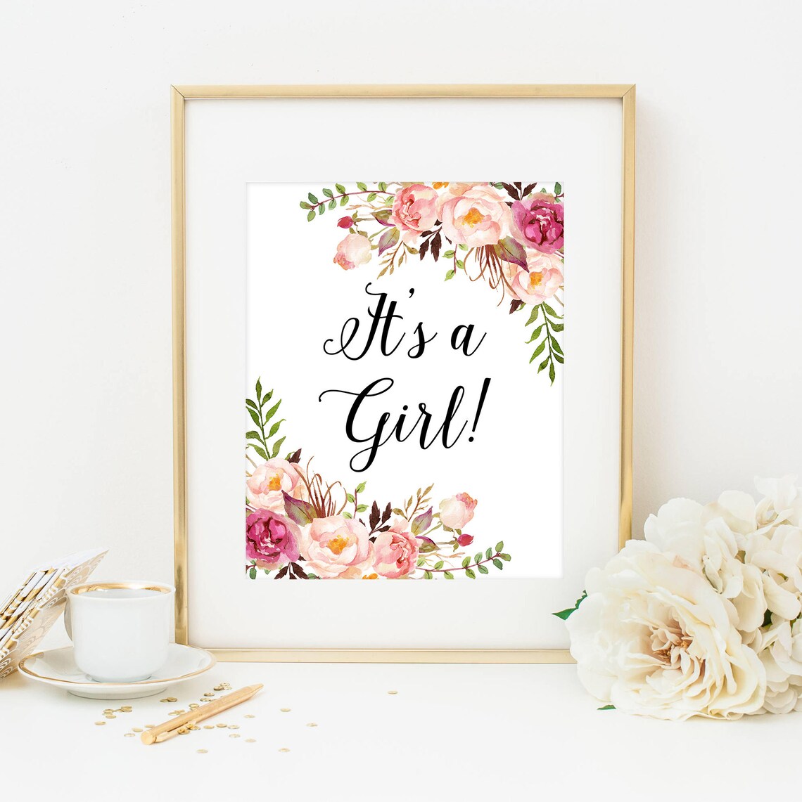 It's A Girl Print Its A Girl Sign It's A Girl - Etsy