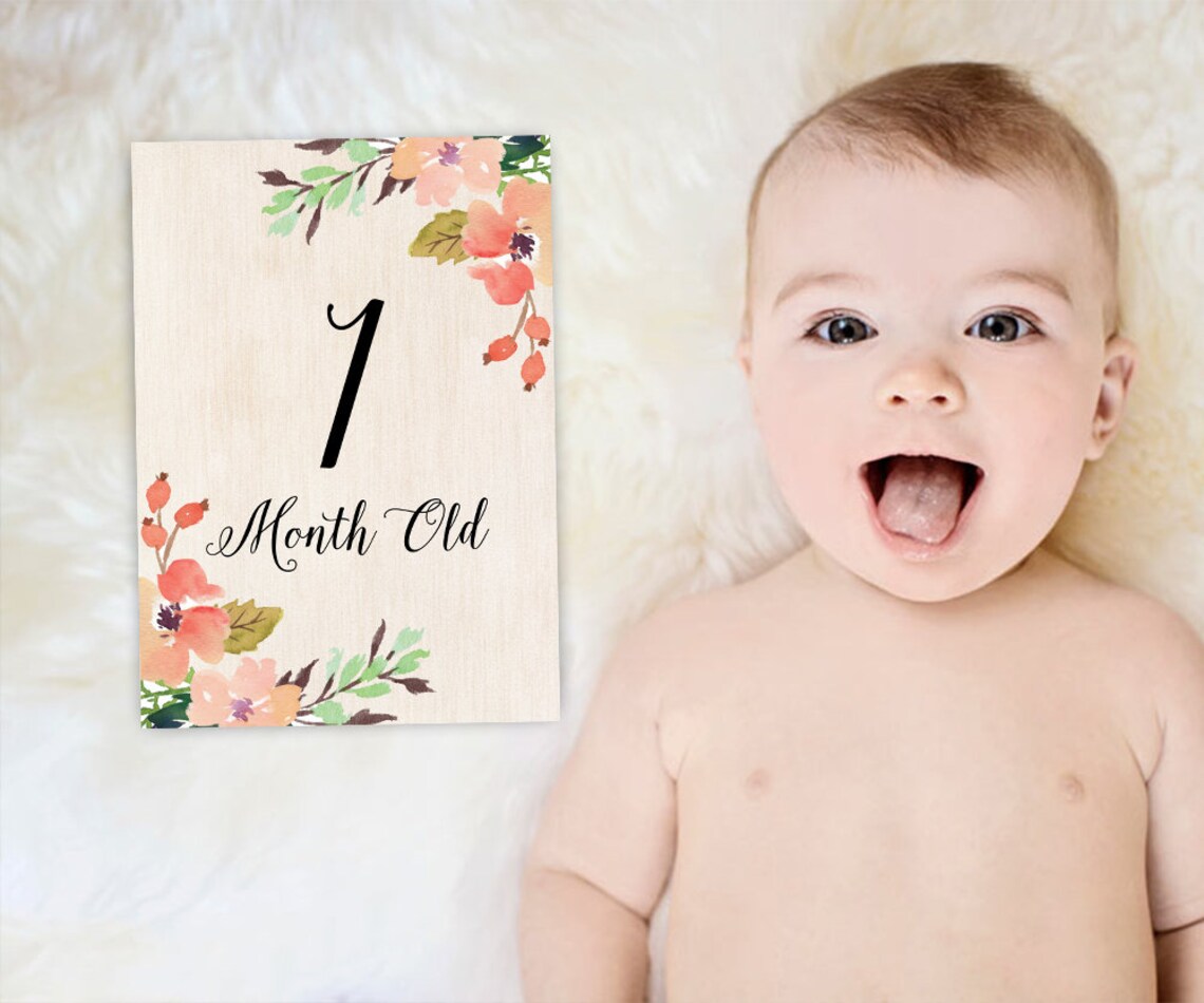 Baby Milestone Cards Monthly Milestone Cards Milestone Etsy