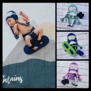 Baby Snowboard Outfit Baby Ski Outfit Baby Ski Goggles Hat Newborn Ski Photo Prop Snowboarding Photo Prop Baby Ski Gifts Baby Picture Outfit
