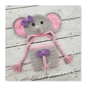 Baby Elephant Outfit Newborn Elephant Photo Prop Crochet Elephant Hat Animal Outfits Baby Shower Gift Girl Elephant Outfit Elephant Costume