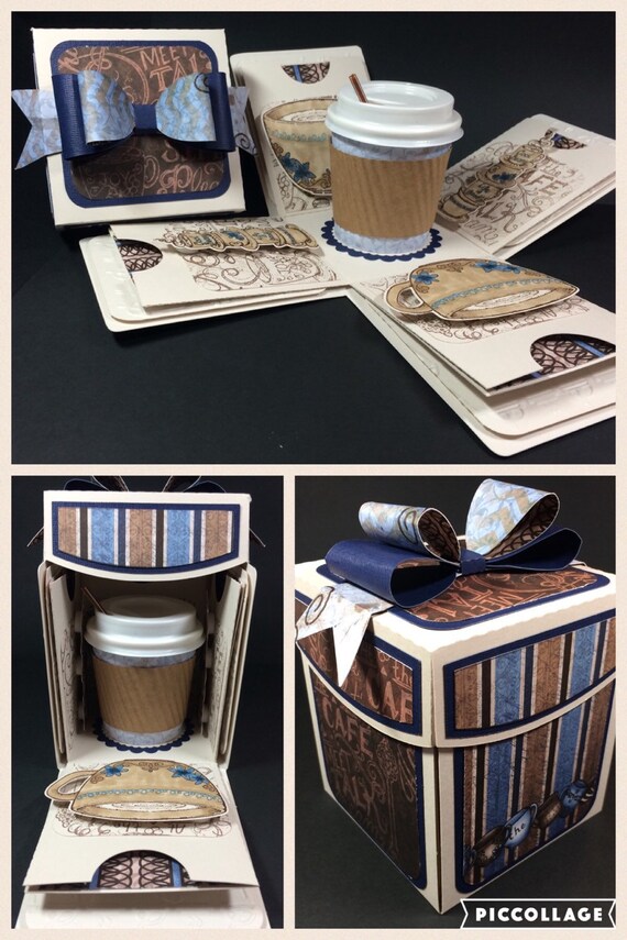 Items similar to Gift Card Box coffee themed greeting card ...