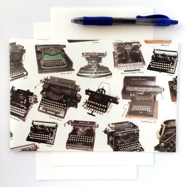 Typewriter Large Letter Set, Classic Stationery, Elegant Italian Paper, Unique Correspondence Set, Cotton Writing Paper, Stylish Pen Pal Set