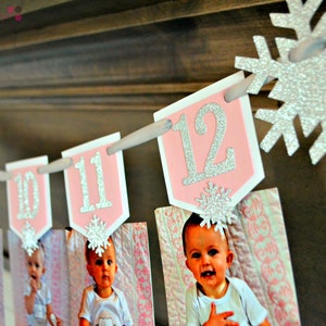 Winter ONEderland Photo Banner. Winter ONEderland. 12 Month Photo Banner. Frozen First Birthday. Winter Wonderland Birthday.