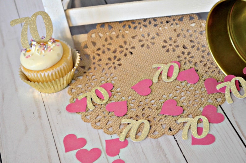 /"BEST DEAL on !/" H// Heart 40th 50th 60th 70th Birthday Party Table Confetti