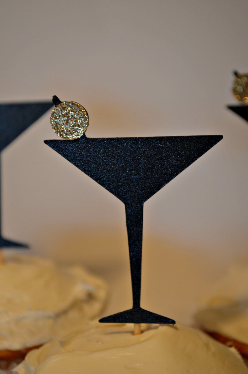 Martini Glass Cupcake Toppers. Dirty 30 Cupcake Toppers. Etsy