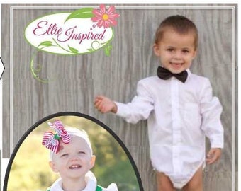 Buttons & Bows Bodysuit by Ellie Inspired (Baby NB - 36mo)