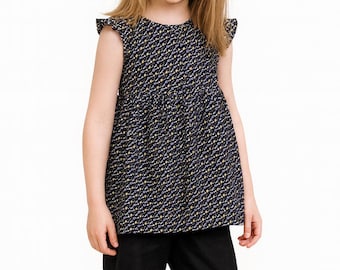Girl Top Dress Shorts Sewing Pattern PDF Digital Sizes 4 - 12