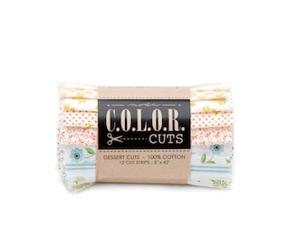 Sugar on Top Natural Dessert Roll - Color Cuts - Moda Fabrics - Natural Fabric Bundle - CCDR3