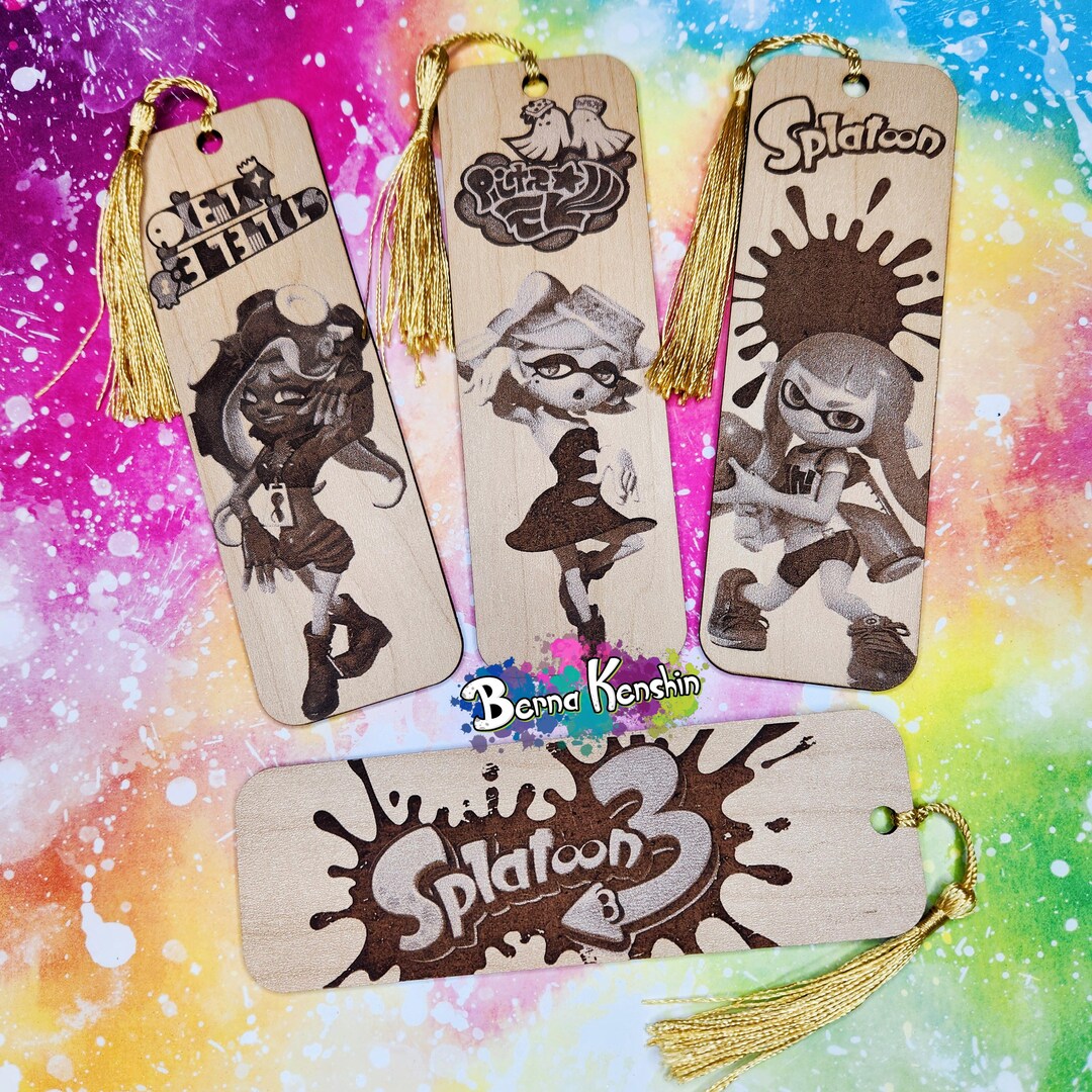 Splatoon Binder Splatoon Wooden Bookmarks - Etsy