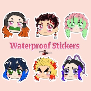 Demon Anime Slayer kawaii chibi stickers