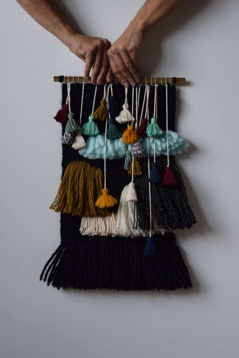 Handmade Woven Wall Hanging. Abstract Tassel and Fringe Wall Etsy
