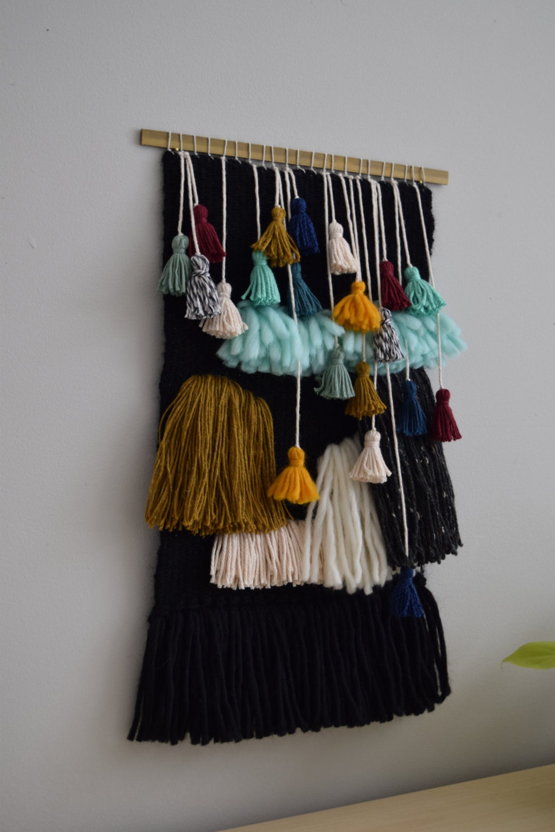 Handmade Woven Wall Hanging. Abstract Tassel and Fringe Wall Etsy