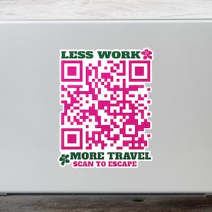 Aangepaste QR-codesticker voor reisbureaus, QR-codebord kleine bedrijven, social media marketing laptopsticker, reclame autosticker bedrijfsauto