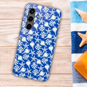 Blue Seashell Phone Case, Ocean, Beachy and Nautical Design for Samsung, Galaxy Cases Under the Sea Case Coastal Vibes for Your Phone
