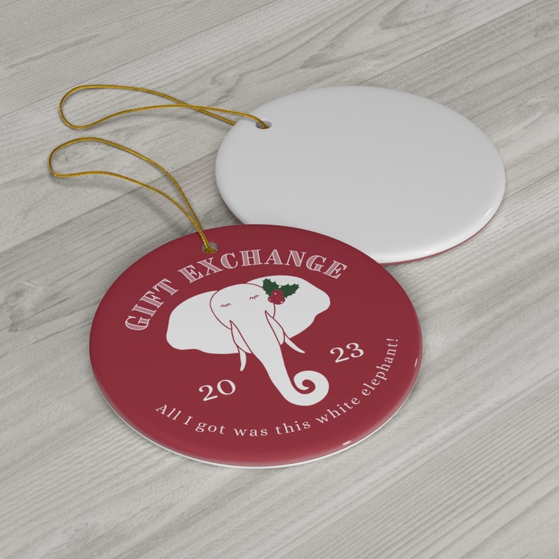 Good, Useful & Funny White Elephant Gifts Exchange Ornament, White