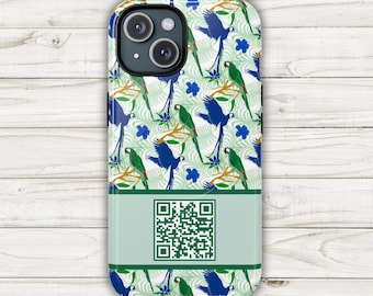 Custom QR Code iPhone Case, Personalized Wireless Charging Compatible Phone Cover, Digital Business Card Case, Small Business Gift Idea