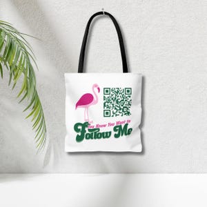 Custom Social Media QR Code Tote Bag, Influencer QR Code Sign, Small Business Sign, Custom Business Logo Tote, QR Code Bag for Business