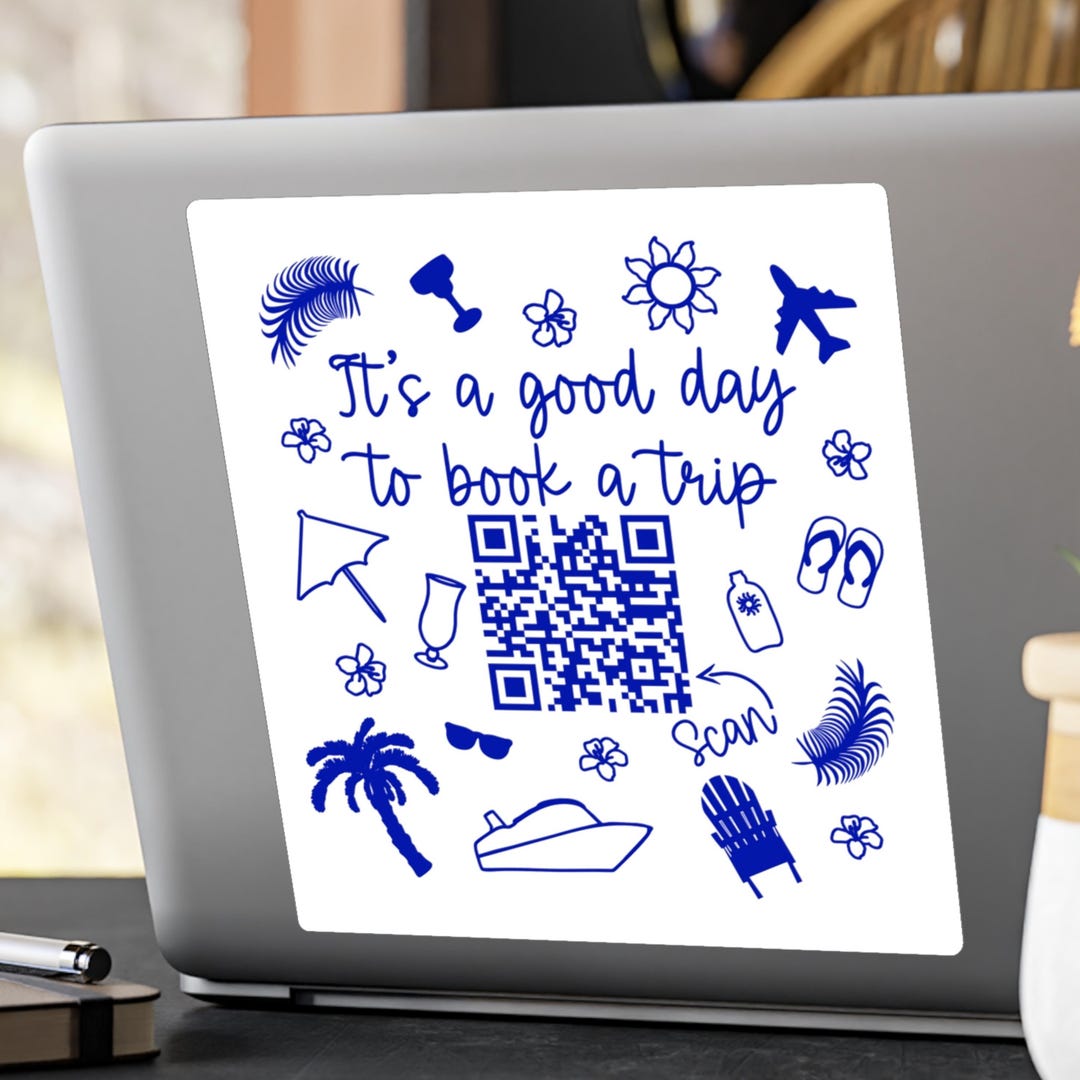 Sticker Code Indeed Custom QR Code Sticker for Travel Agents, Small Business QR Code Sign ...