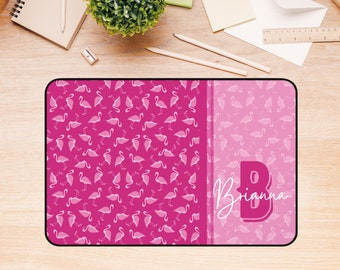 Flamingo Pink Desk Mat,  Cute Desk Decor, Custom Desk Pad for Girl Boss