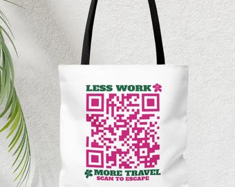 Custom Travel Agent QR Code Tote, Personalized Marketing Tote Bag, Scannable Travel Advisor Logo Bag, Travel Agent Advertising Gift,