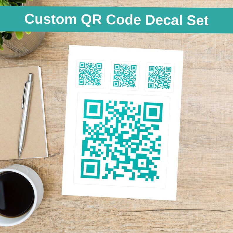 Custom QR Code Vinyl Decal Set, Outdoor Indoor Personalized Website ...