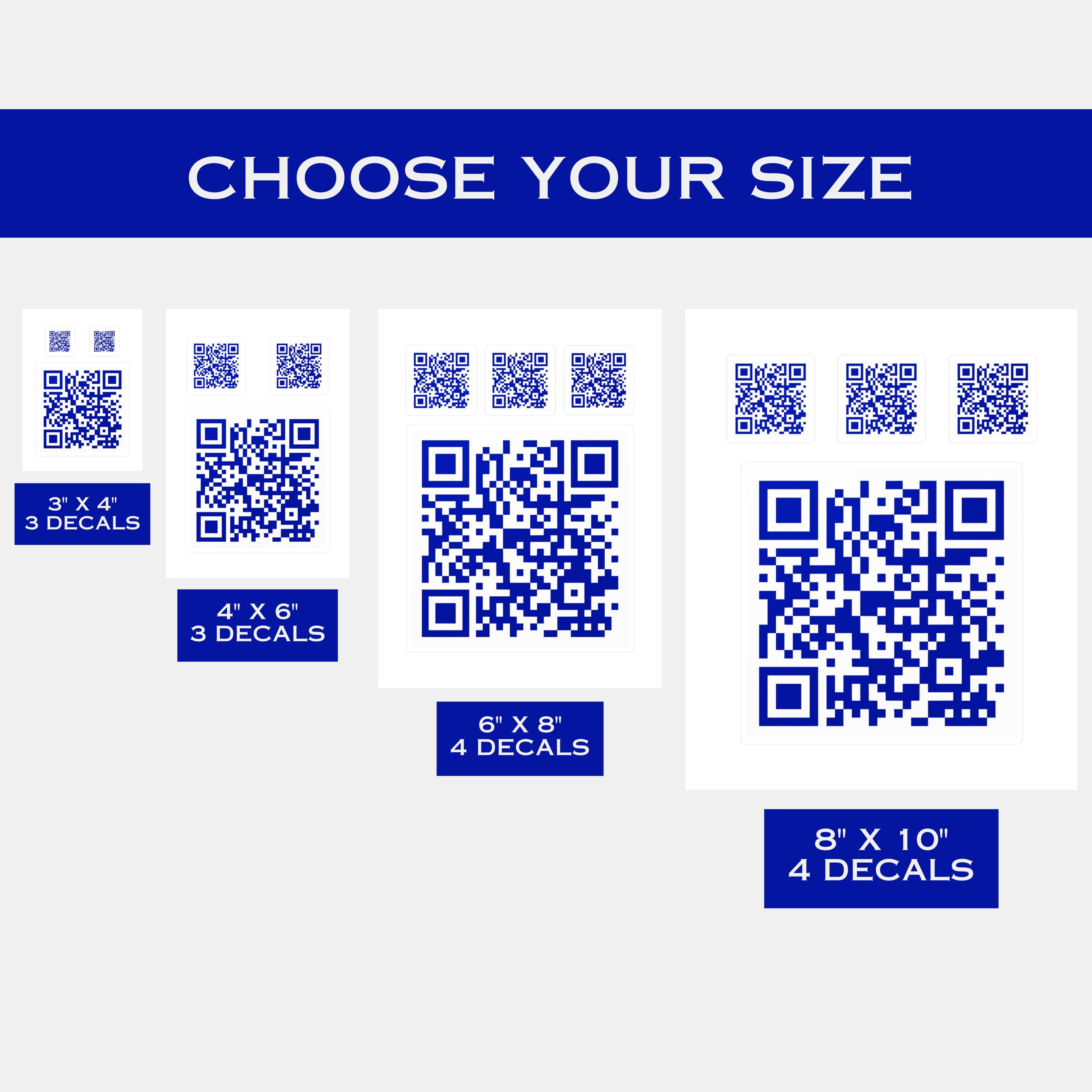 Custom QR Code Vinyl Decal Set, Outdoor Indoor Personalized Website ...