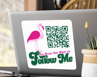 Custom Social QR Code Decal Sticker, Social Media QR Code Sign, Business Logo Sticker, Custom Small Business Sign for Owners and Influencers