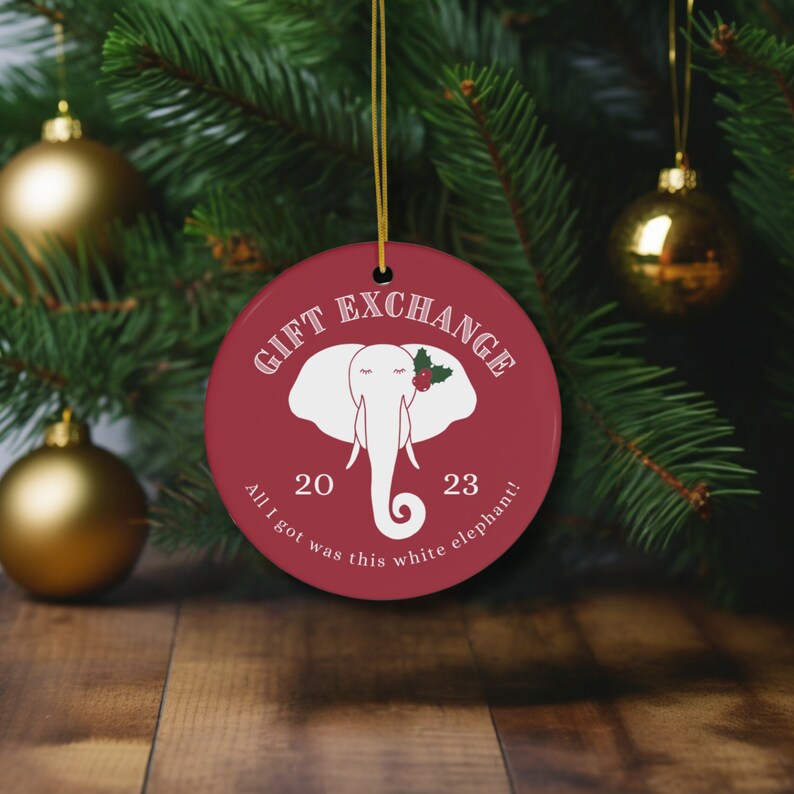 Good, Useful & Funny White Elephant Gifts Exchange Ornament, White