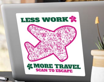 Custom QR Code Sticker for Travel Agents, Small Business QR Code Sign, Social Media Marketing Laptop Sticker, Business Car Decal Advertising