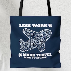 Custom QR Code Tote for Travel Agents, Wearable Ads, Scannable Sign for Bookings, Perfect Work Tote & Small Business QR Code Marketing Tool