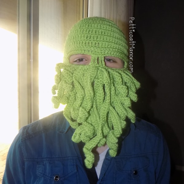 Crochet Cthulhu Máscara Gorro Sombrero Regalo para su regalo para él Pirata Kraken Tentáculo