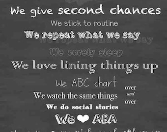 Autism Awareness Poster - In this House Sign - Autismus Familien