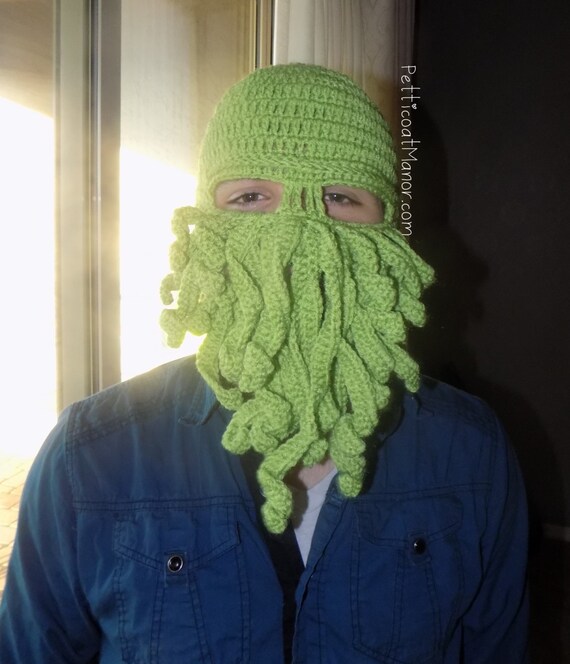 Crochet Cthulhu Mask Beanie Hat Gift 