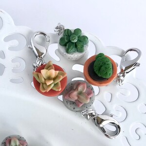 Progress keepers - stitch markers - set of four succulents