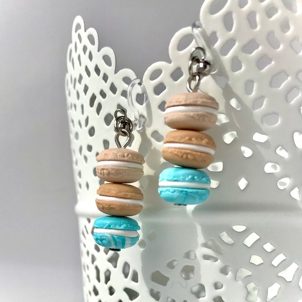 Earrings - Mini french macaron - Beach vibes