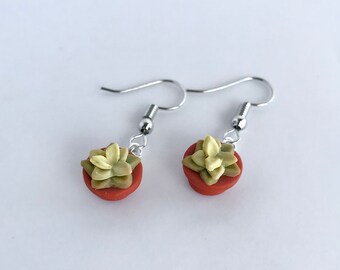 Succulent earrings - mini garden jewelry, perfect gift for a green thumb