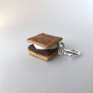 S'mores Progress keeper or stitch marker, knit hoop or crochet clip on lobster claw mini food charms