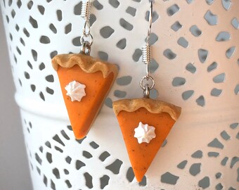 Pumpkin pie earrings topped with whipped cream - mini autumn favourites