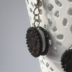 Cookie earrings Tuxedo black & white sandwich cookies image 2