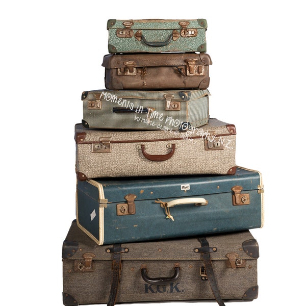 Moments In Time Vintage Suitcases Digital Overlay